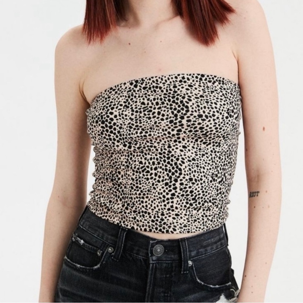 American Eagle Leopard Print Tube Top
